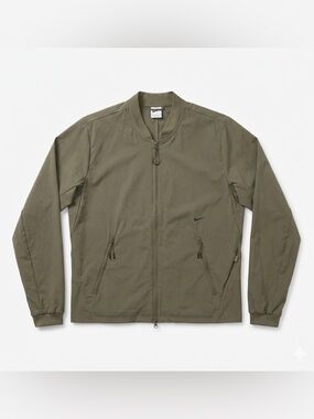 Nike Men's Olive Bomber Jacket with Subtle Swoosh